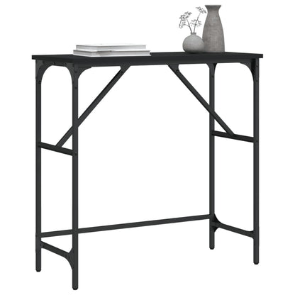 Tavolino Consolle Nero 75x32x75 cm in Legno Multistrato - homemem39
