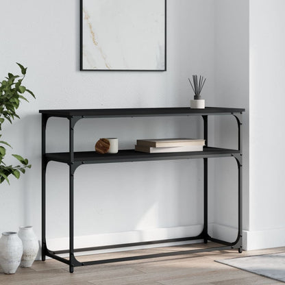 Tavolino Consolle Nero 100x35,5x75 cm in Legno Multistrato - homemem39