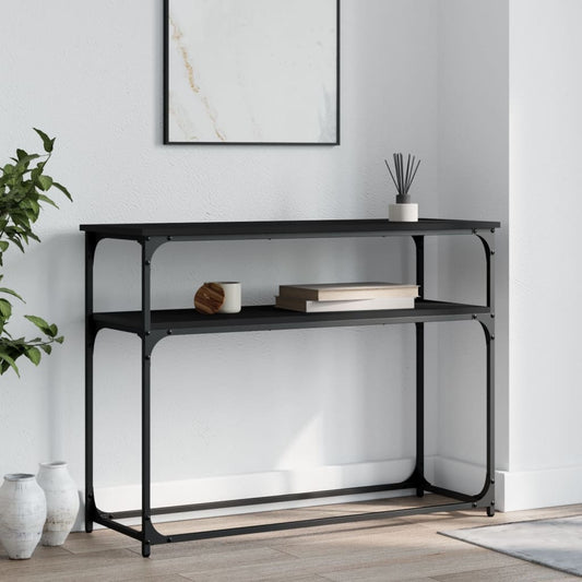 Tavolino Consolle Nero 100x35,5x75 cm in Legno Multistrato - homemem39