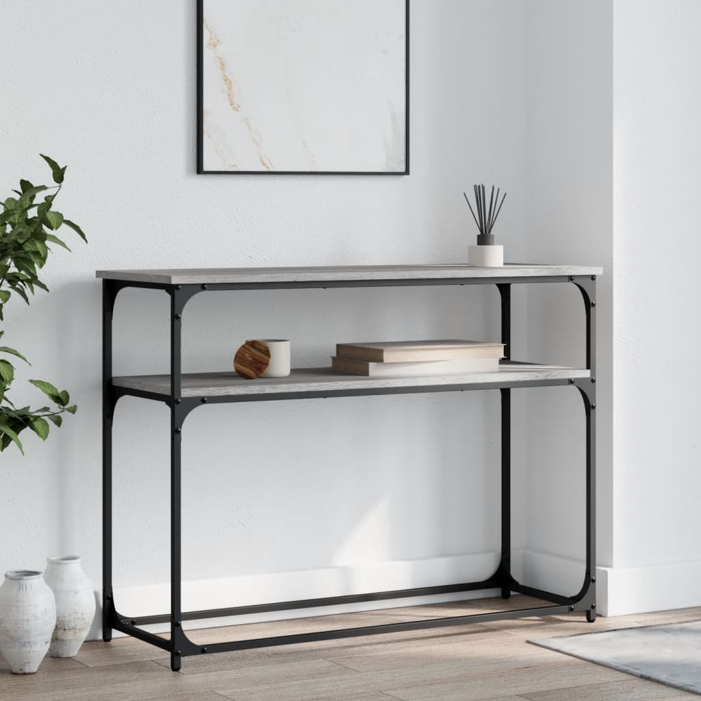 Tavolino Consolle Grigio Sonoma 100x35,5x75cm Legno Multistrato - homemem39