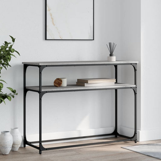Tavolino Consolle Grigio Sonoma 100x35,5x75cm Legno Multistrato - homemem39