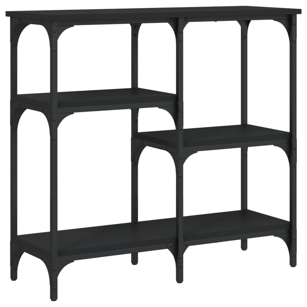 Tavolino Consolle Nero 80x29x75 cm in Legno Multistrato - homemem39