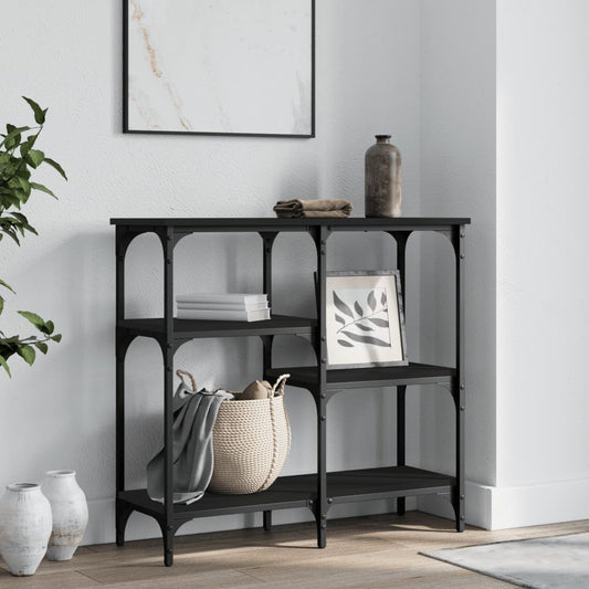 Tavolino Consolle Nero 80x29x75 cm in Legno Multistrato - homemem39