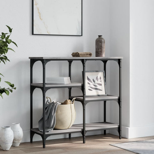 Tavolo Consolle Grigio Sonoma 80x29x75 cm in Legno Multistrato - homemem39