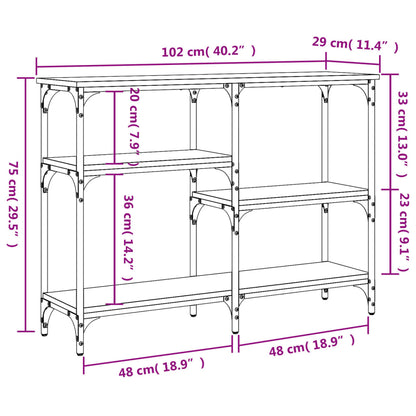 Tavolo Consolle Grigio Sonoma 102x29x75 cm in Legno Multistrato - homemem39