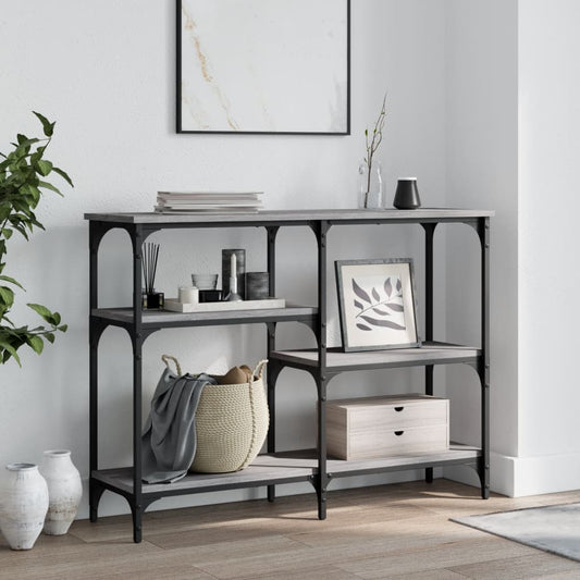 Tavolo Consolle Grigio Sonoma 102x29x75 cm in Legno Multistrato - homemem39
