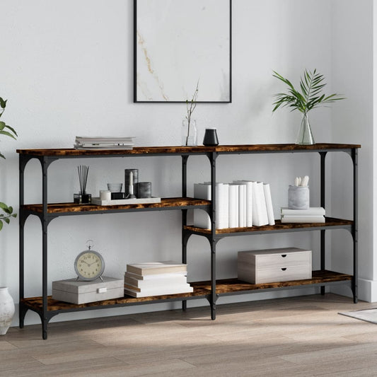 Tavolo Consolle Rovere Fumo 160x29x75 cm in Legno Multistrato - homemem39