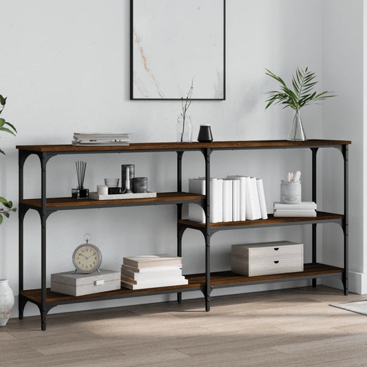 Tavolino Consolle Rovere Marrone 160x29x75 cm Legno Multistrato - homemem39