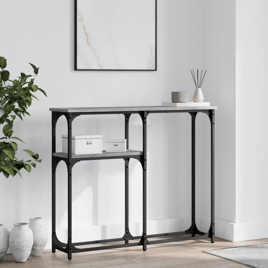 Tavolino Consolle Grigio Sonoma 90x22,5x75 cm Legno Multistrato - homemem39