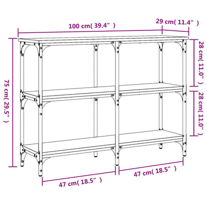 Tavolo Consolle Grigio Sonoma 100x29x75 cm in Legno Multistrato | homemem39