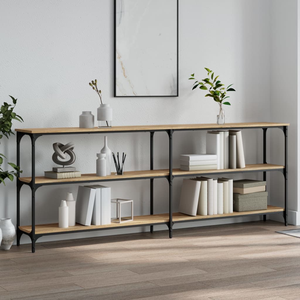 Tavolo Consolle Rovere Sonoma 200x29x75 cm in Legno Multistrato - homemem39