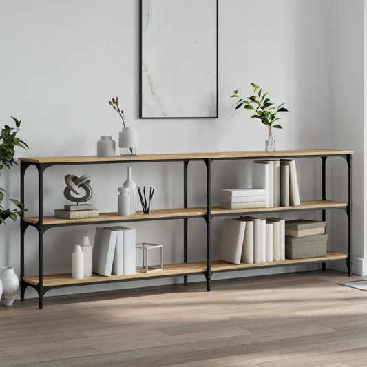Tavolo Consolle Rovere Sonoma 200x29x75 cm in Legno Multistrato - homemem39