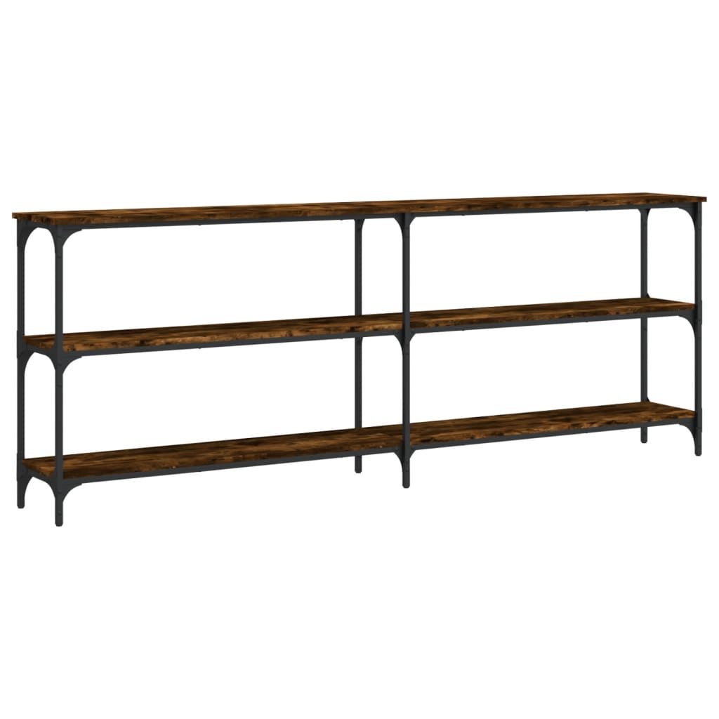 Tavolo Consolle Rovere Fumo 200x29x75 cm in Legno Multistrato | homemem39