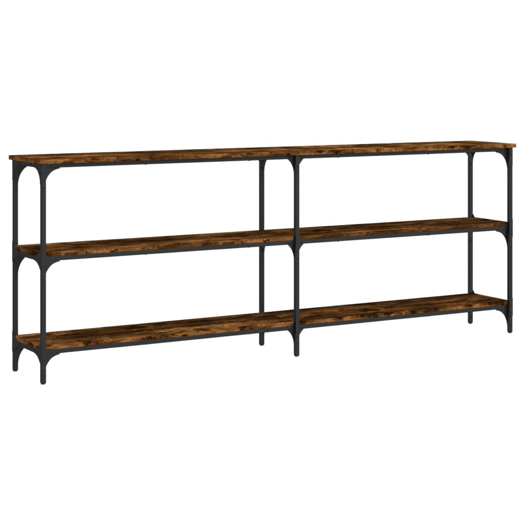 Tavolo Consolle Rovere Fumo 200x29x75 cm in Legno Multistrato | homemem39