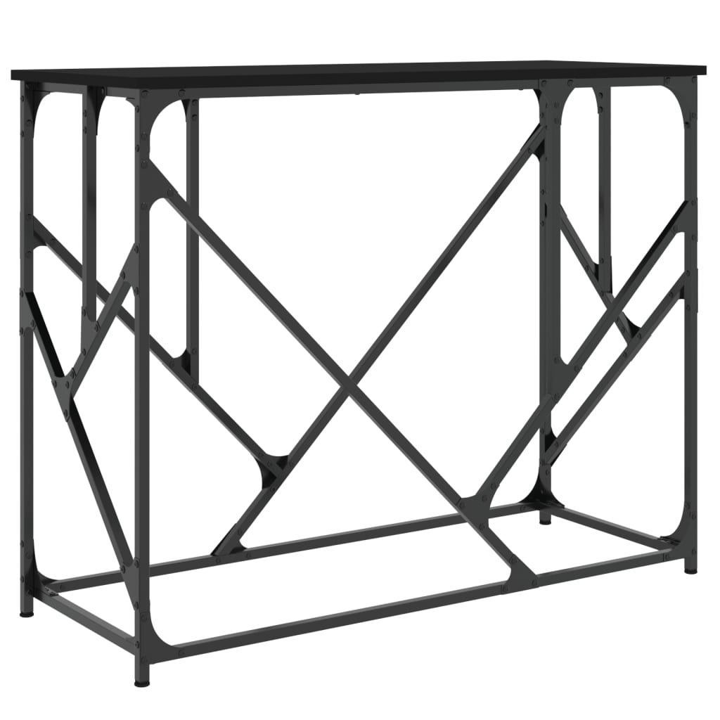 Tavolino Consolle Nero 100x40x80 cm in Legno Multistrato - homemem39
