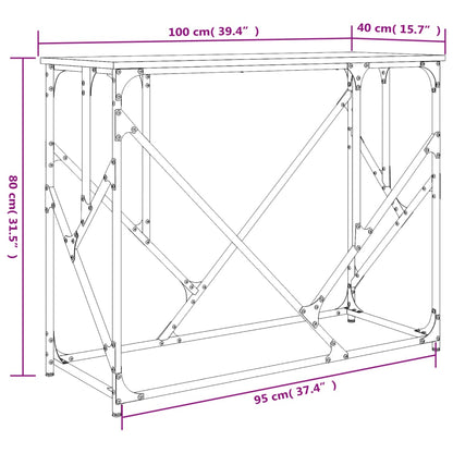 Tavolino Consolle Nero 100x40x80 cm in Legno Multistrato - homemem39