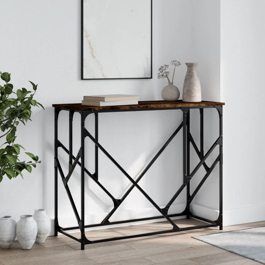 Tavolo Consolle Rovere Fumo 100x40x80 cm in Legno Multistrato - homemem39