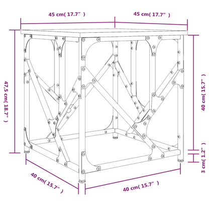 Tavolino da Salotto Rovere Fumo 45x45x47,5 cm Legno Multistrato | homemem39