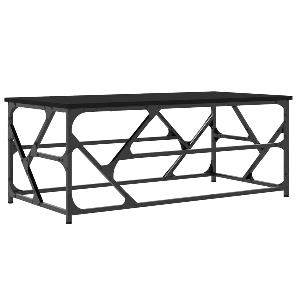 Tavolino Salotto Nero 100x50x40cm Legno Multistrato | homemem39