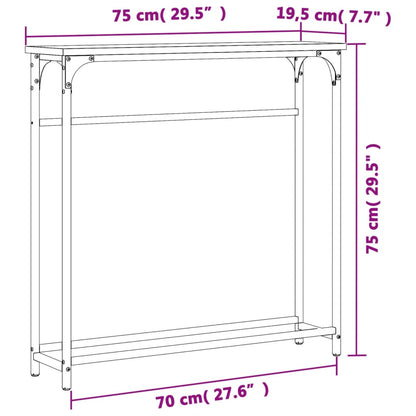 Tavolino Consolle Grigio Sonoma 75x19,5x75 cm Legno Multistrato - homemem39