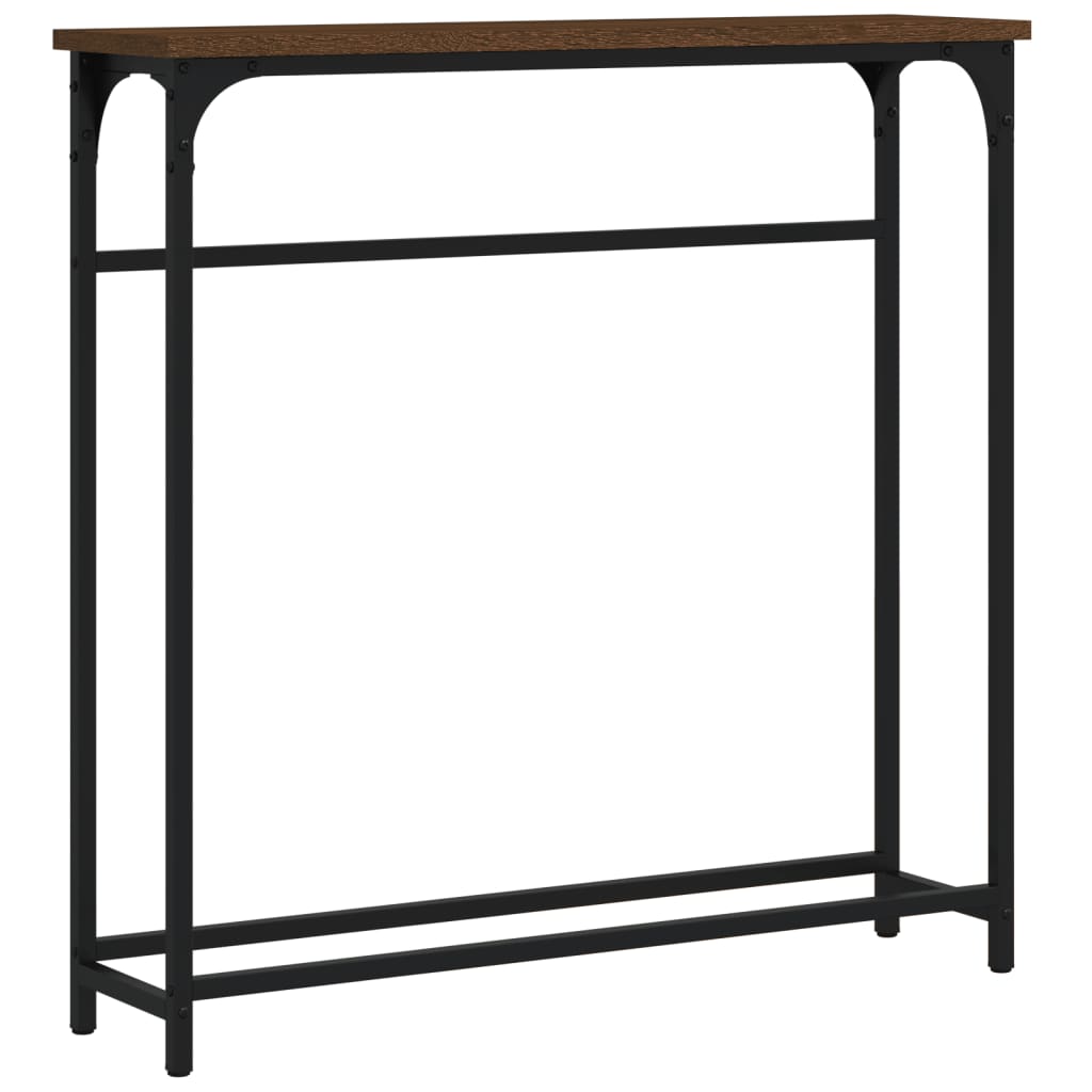 Tavolino Consolle Rovere Marrone 75x19,5x75cm Legno Multistrato - homemem39