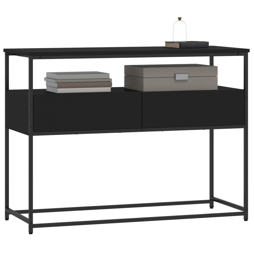 Tavolino Consolle Nero 100x40x75 cm in Legno Multistrato - homemem39