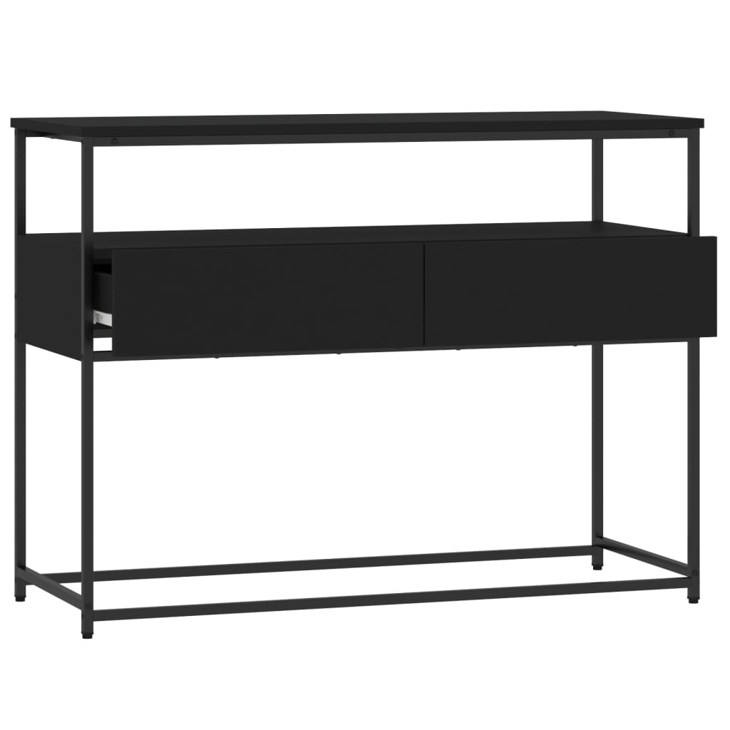 Tavolino Consolle Nero 100x40x75 cm in Legno Multistrato - homemem39