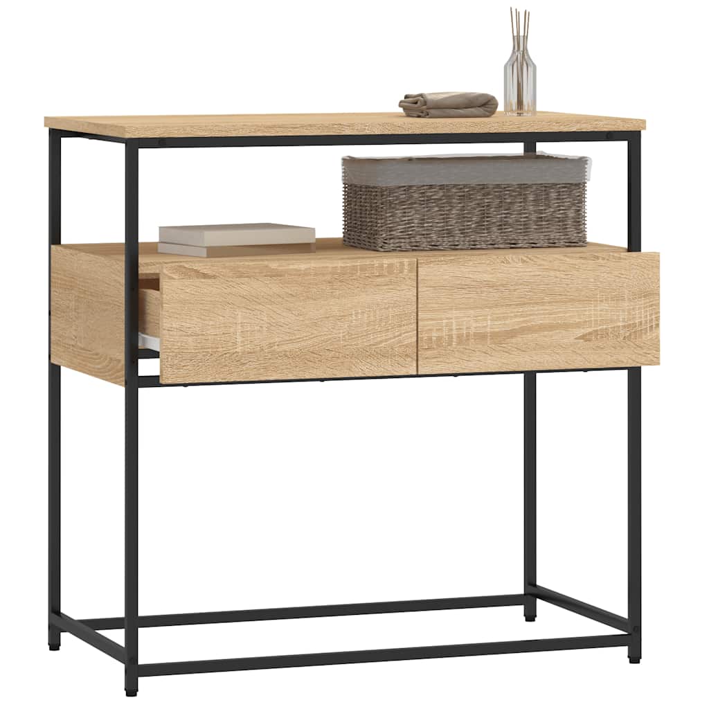 Tavolo Consolle Rovere Sonoma 75x40x75 cm Legno Agglomerato