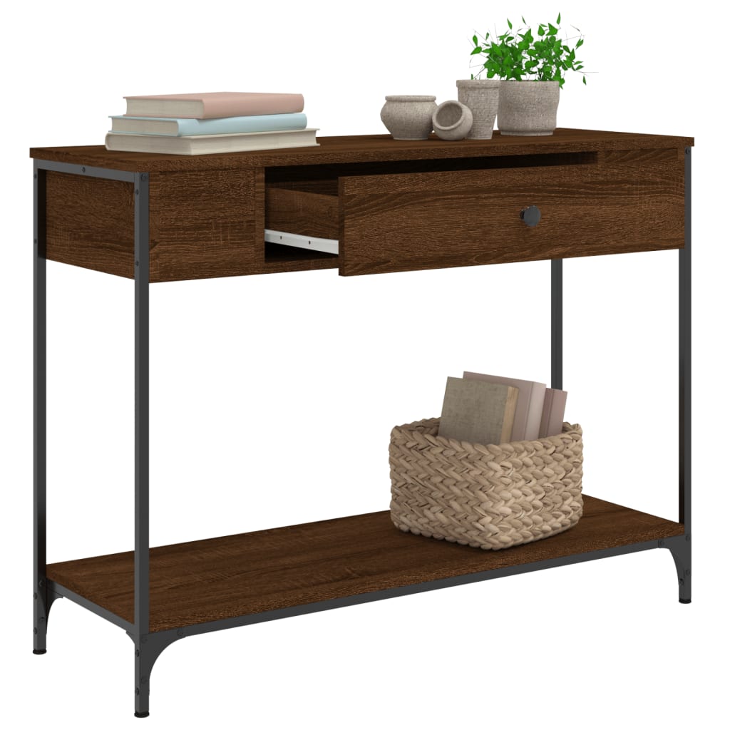 Tavolo Consolle Rovere Marrone 100x34,5x75 cm Legno Multistrato | homemem39