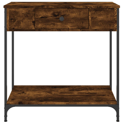 Tavolino Consolle Rovere Fumo 75x34,5x75cm Legno Multistrato - homemem39