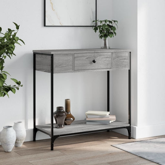 Tavolino Consolle Grigio Sonoma 75x34,5x75cm Legno Multistrato - homemem39