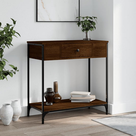 Tavolino Consolle Rovere Marrone 75x34,5x75cm Legno Multistrato - homemem39