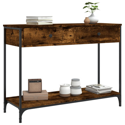 Tavolino Consolle Rovere Fumo 100x34,5x75cm Legno Multistrato - homemem39