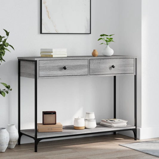 Tavolino Consolle Grigio Sonoma 100x34,5x75cm Legno Multistrato - homemem39