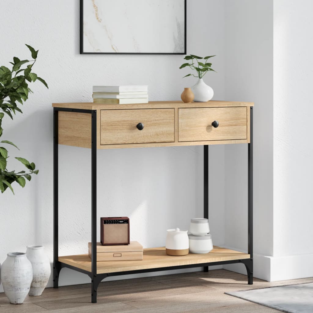 Tavolino Consolle Rovere Sonoma 75x34,5x75cm Legno Multistrato | homemem39