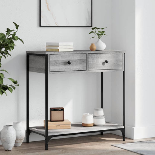 Tavolino Consolle Grigio Sonoma 75x34,5x75cm Legno Multistrato - homemem39