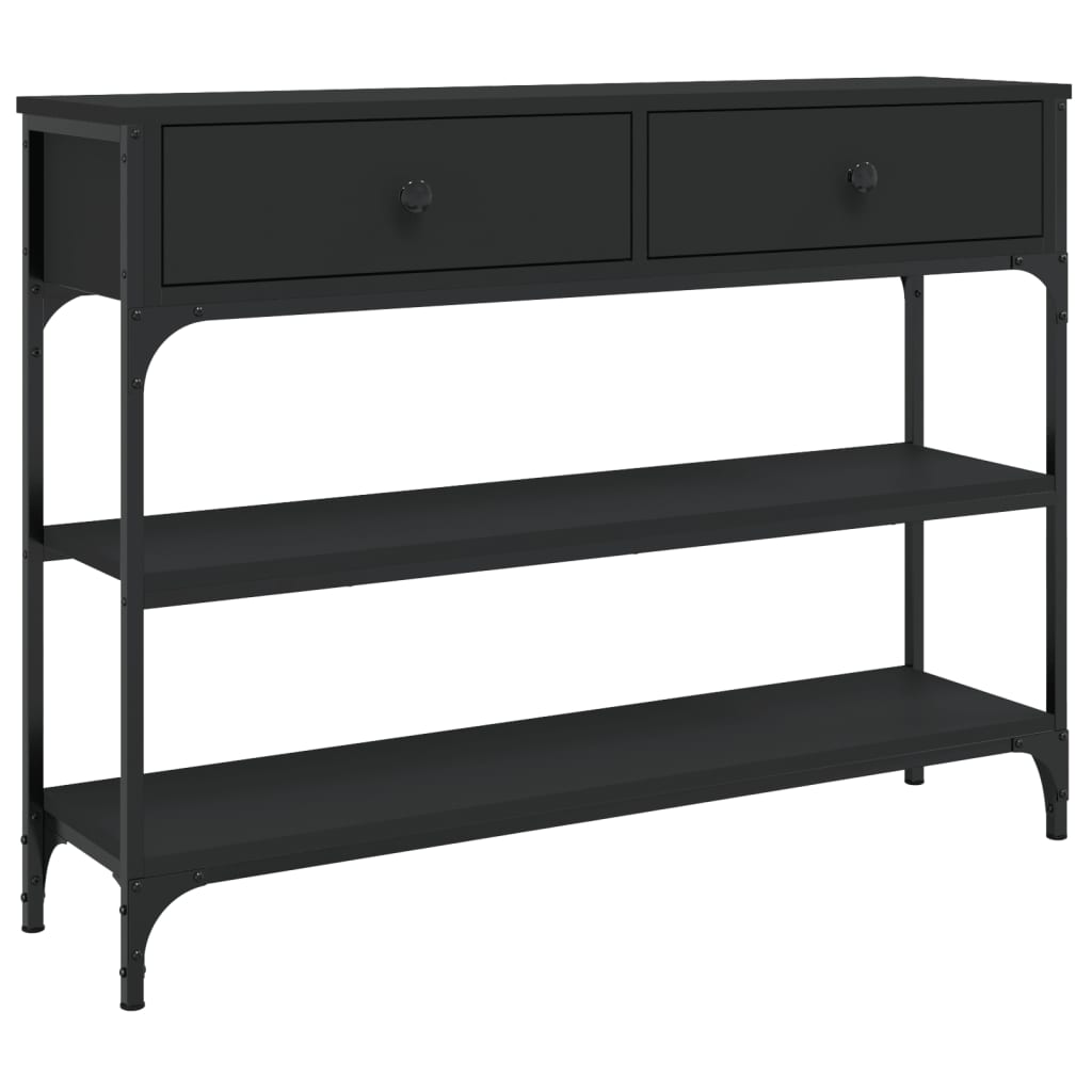 Tavolino Consolle Nero 100x25x75 cm in Legno Multistrato - homemem39