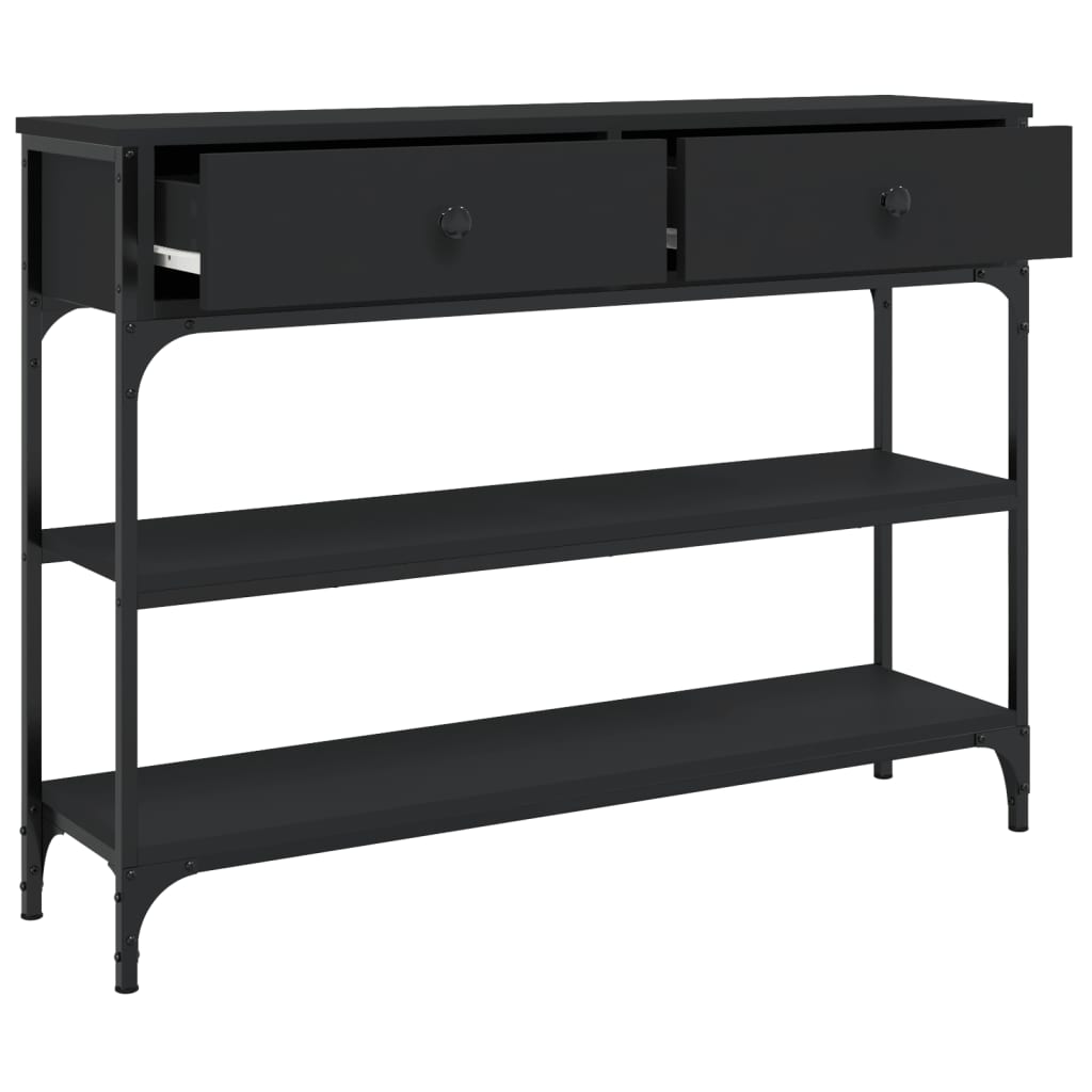 Tavolino Consolle Nero 100x25x75 cm in Legno Multistrato - homemem39