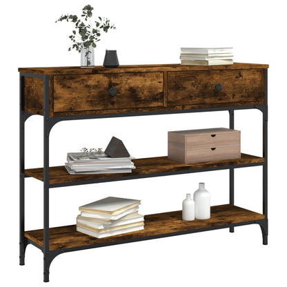 Tavolino Consolle Rovere Fumo 100x25x75 cm Legno Multistrato - homemem39