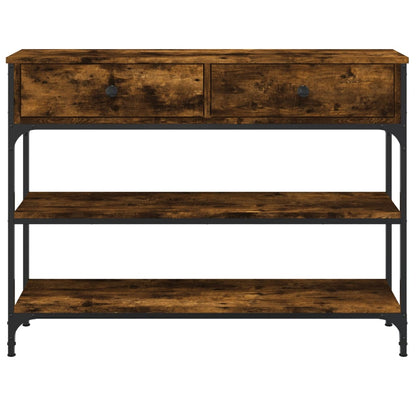Tavolino Consolle Rovere Fumo 100x25x75 cm Legno Multistrato - homemem39