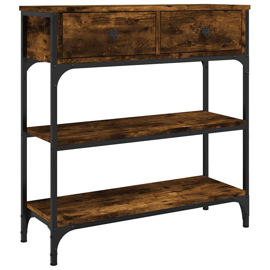 Tavolino Consolle Rovere Fumo 72,5x25x75cm in Legno Multistrato | homemem39