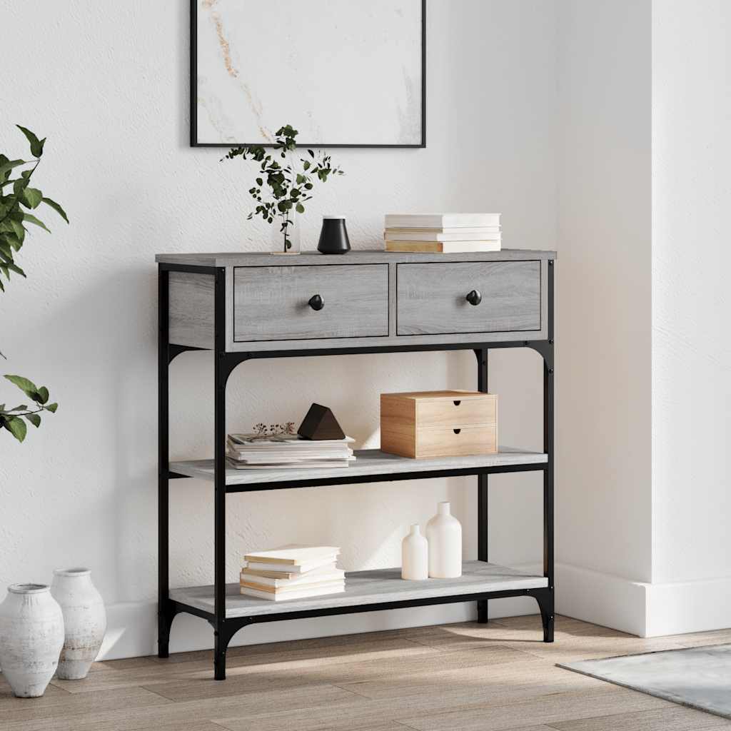 Tavolino Consolle Grigio Sonoma 72,5x25x75 cm Legno Multistrato | homemem39