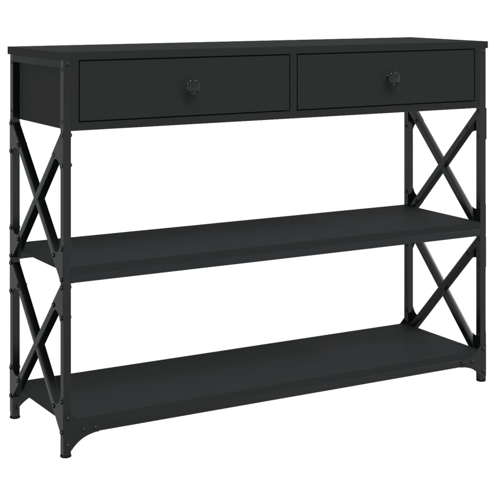 Tavolino Consolle Nero 100x28x75 cm in Legno Multistrato - homemem39