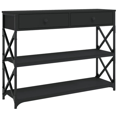 Tavolino Consolle Nero 100x28x75 cm in Legno Multistrato - homemem39