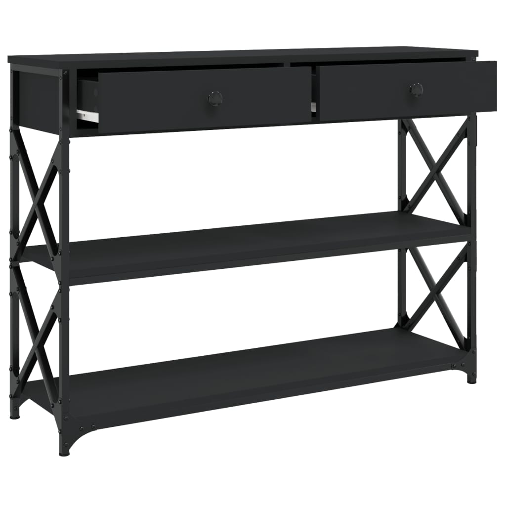 Tavolino Consolle Nero 100x28x75 cm in Legno Multistrato - homemem39