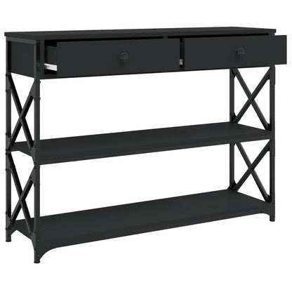 Tavolino Consolle Nero 100x28x75 cm in Legno Multistrato - homemem39