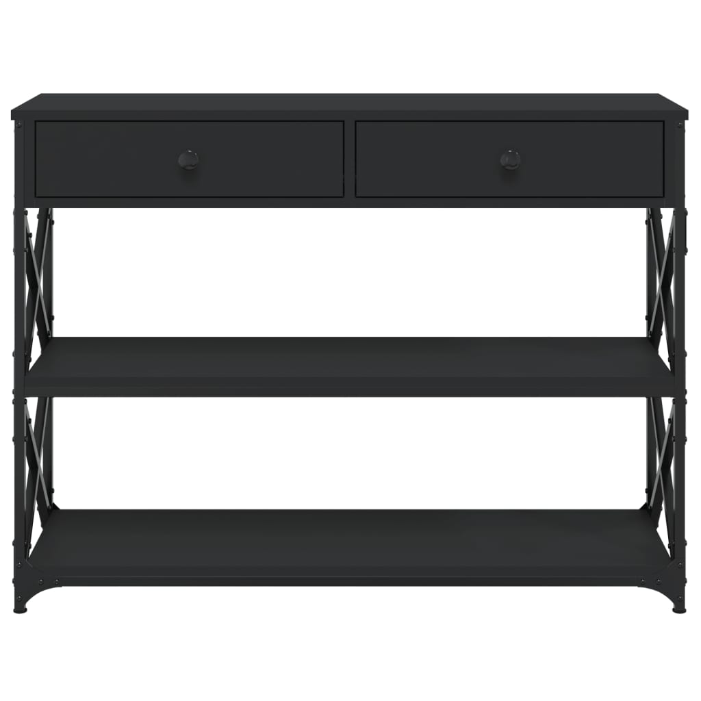 Tavolino Consolle Nero 100x28x75 cm in Legno Multistrato - homemem39