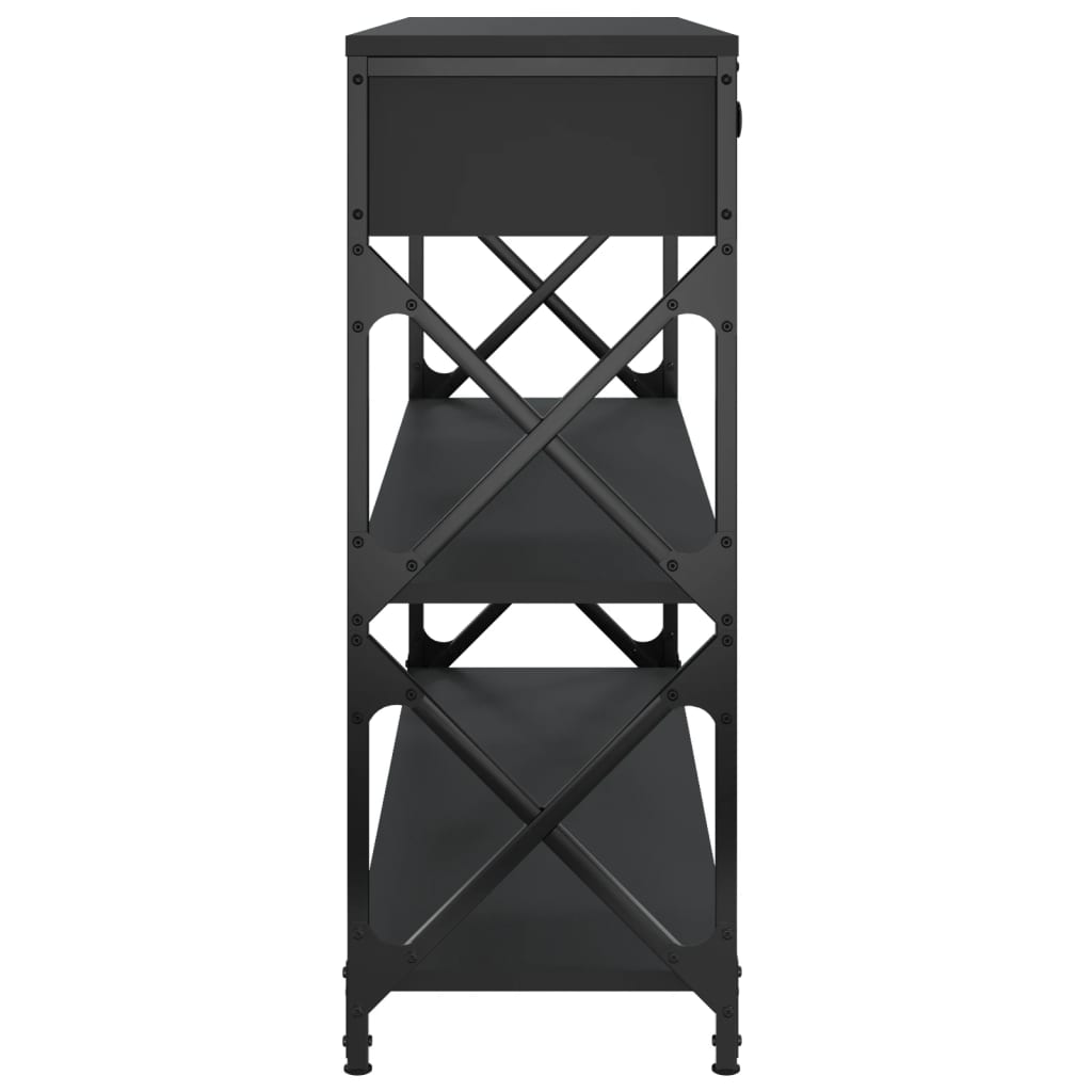 Tavolino Consolle Nero 100x28x75 cm in Legno Multistrato - homemem39