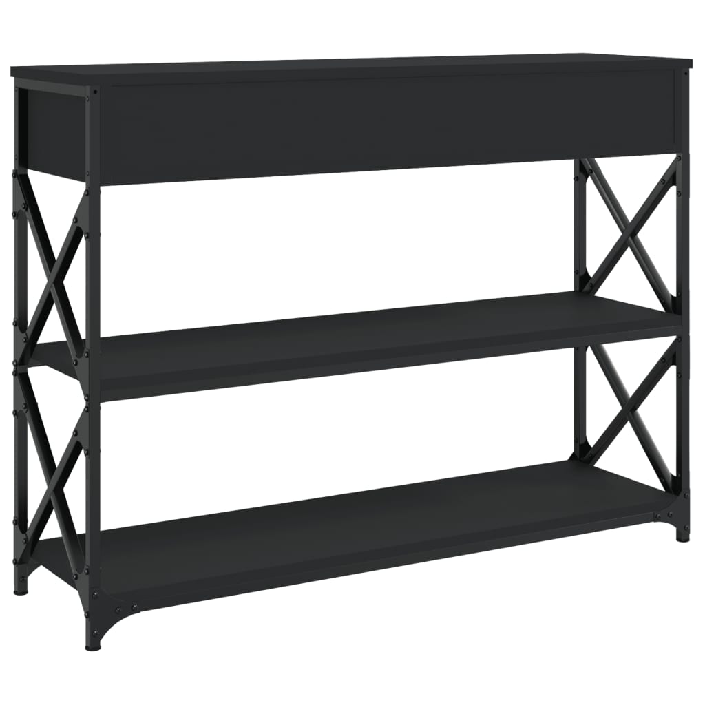 Tavolino Consolle Nero 100x28x75 cm in Legno Multistrato - homemem39