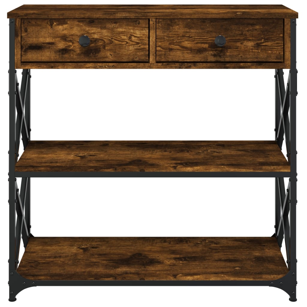 Tavolino Consolle Rovere Fumo 75x28x75 cm in Legno Multistrato | homemem39
